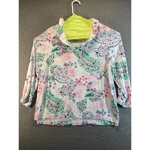 Crown & Ivy Blouse Women's Top  Size XL   Colorful V-Neck  Graceful